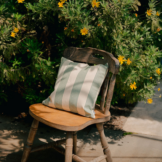 Park Stripe Cushion, L40 x H40cm, Green